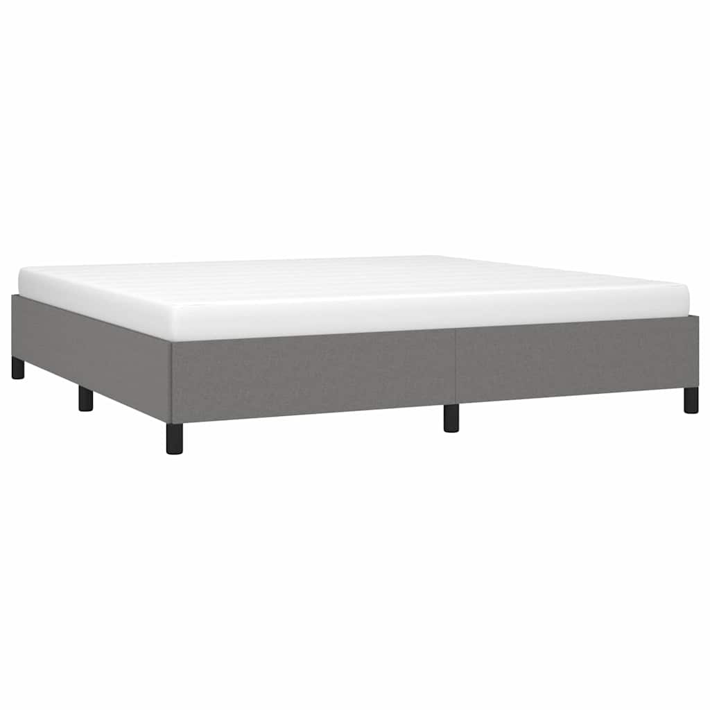 Sötétszürke szövet ágykeret matrac nélkül 200 x 200 cm 3
