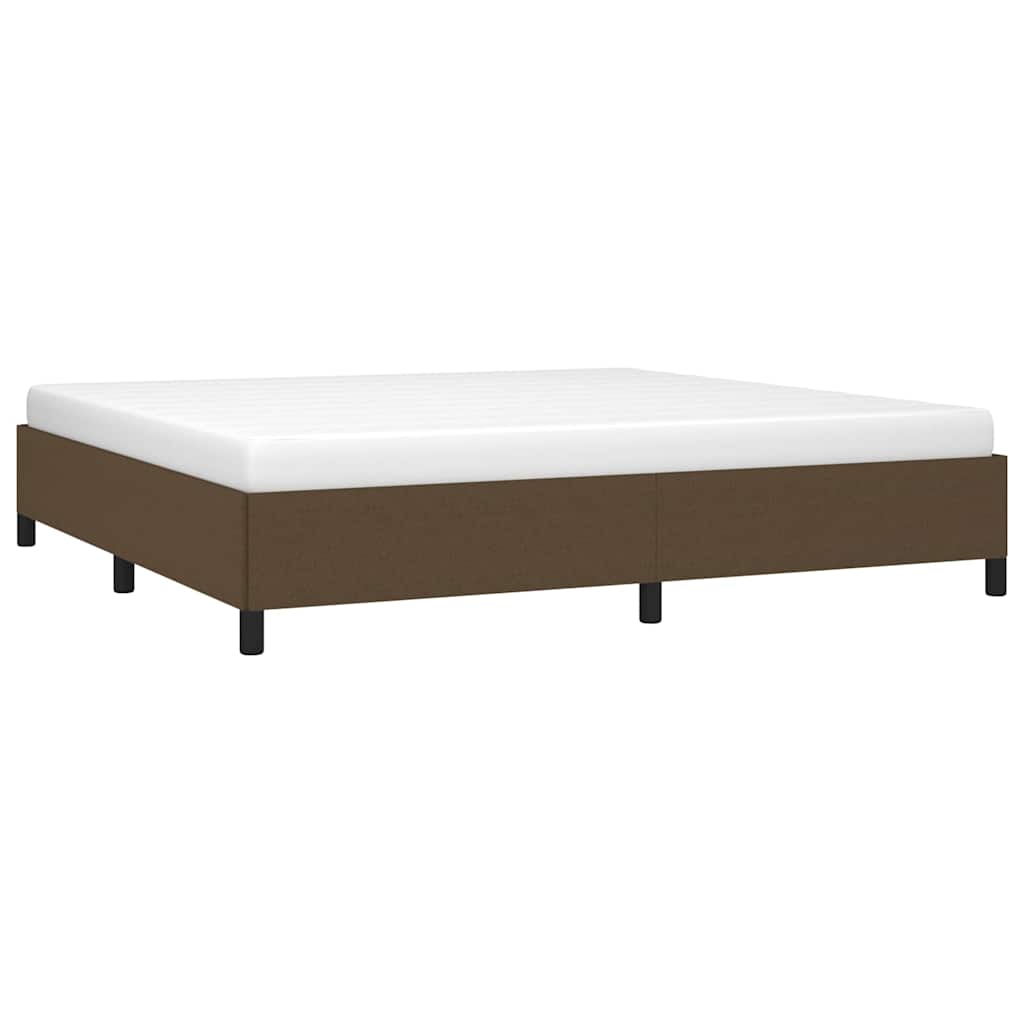 Sötétbarna szövet ágykeret matrac nélkül 200 x 200 cm 3