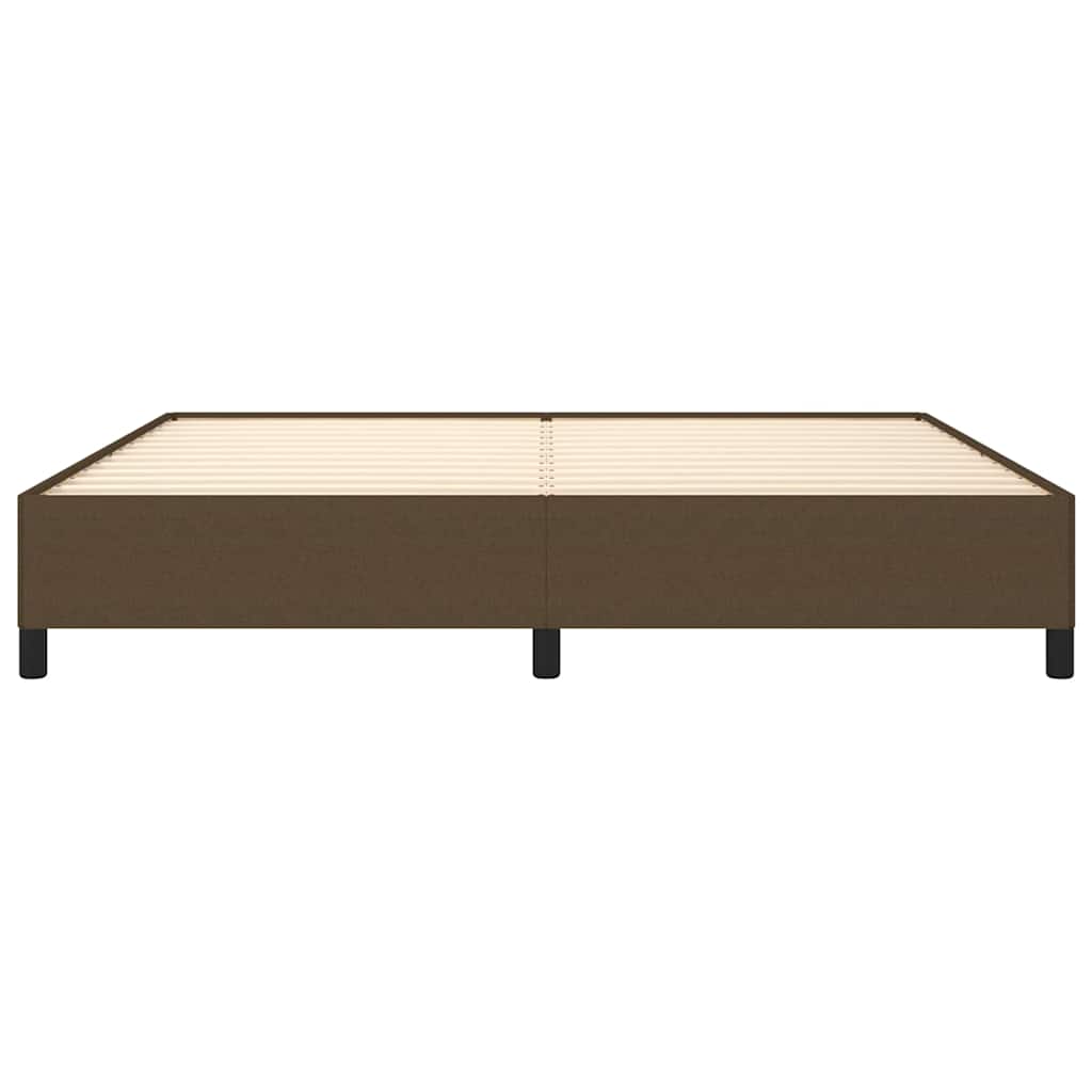 Sötétbarna szövet ágykeret matrac nélkül 200 x 200 cm 5