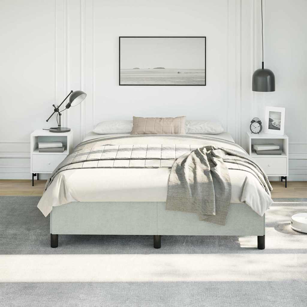 Világosszürke bársony ágykeret matrac nélkül 152 x 203 cm queen size méret 3