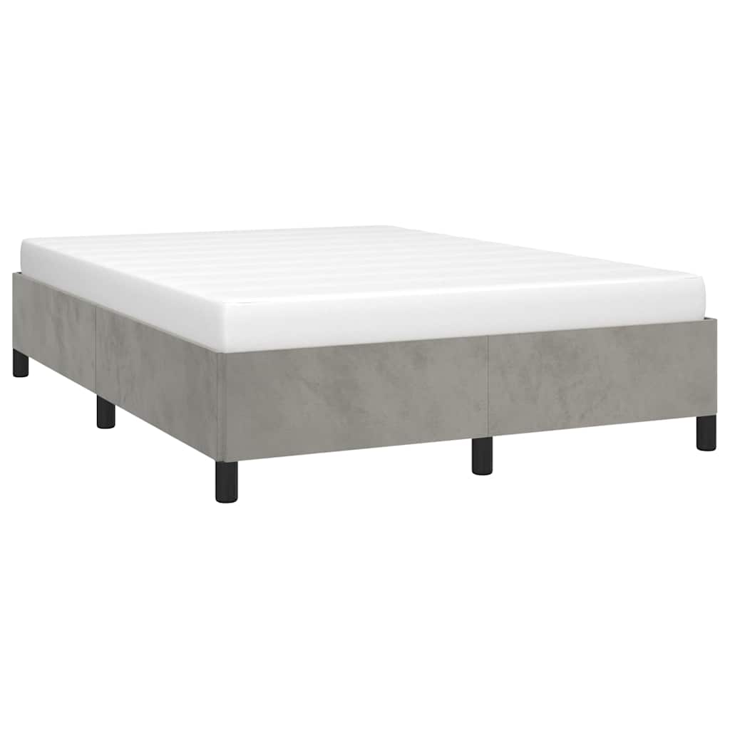 Világosszürke bársony ágykeret matrac nélkül 152 x 203 cm queen size méret 4