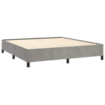 Világosszürke bársony ágykeret matrac nélkül 152 x 203 cm queen size méret 5