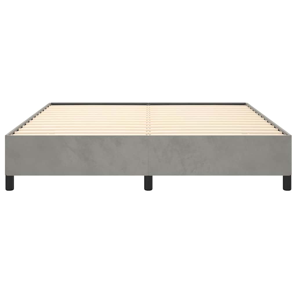 Világosszürke bársony ágykeret matrac nélkül 152 x 203 cm queen size méret 6