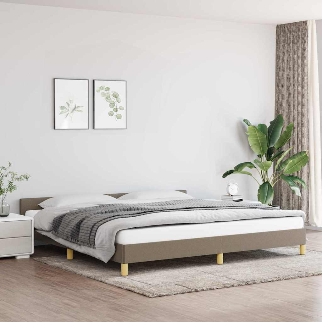 Tópszínű szövet ágykeret matrac nélkül 200 x 200 cm