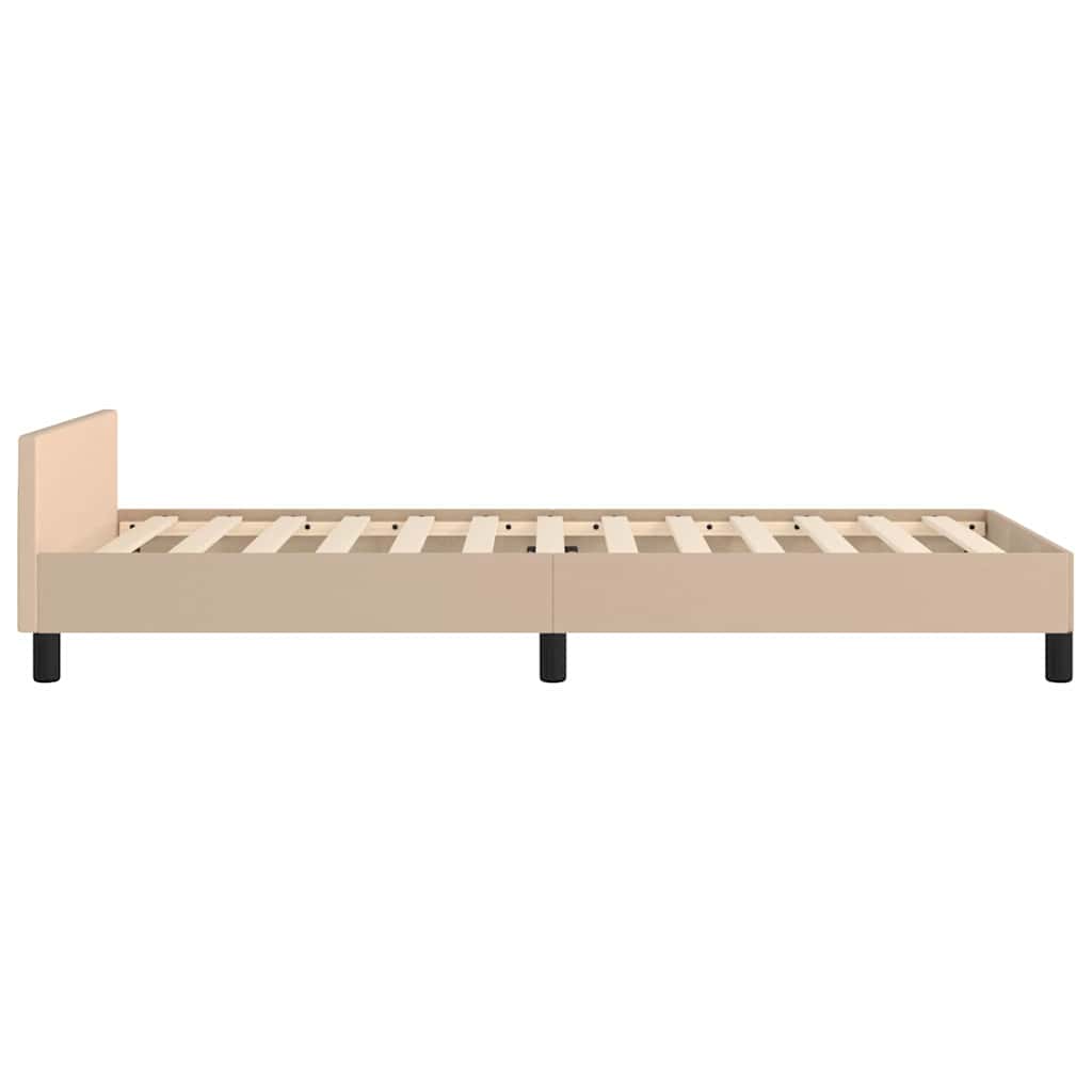 Kávészínű ágykeret fejtámlával matrac nélkül 100x200 cm 6