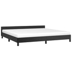 Fekete ágykeret fejtámlával matrac nélkül 200x200 cm 3