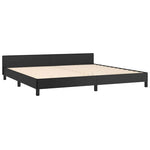 Fekete ágykeret fejtámlával matrac nélkül 200x200 cm 4