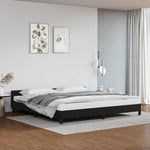Fekete ágykeret fejtámlával matrac nélkül 200x200 cm