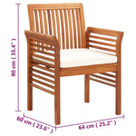 8 db tömör akácfa kerti étkezőszék párnákkal 7