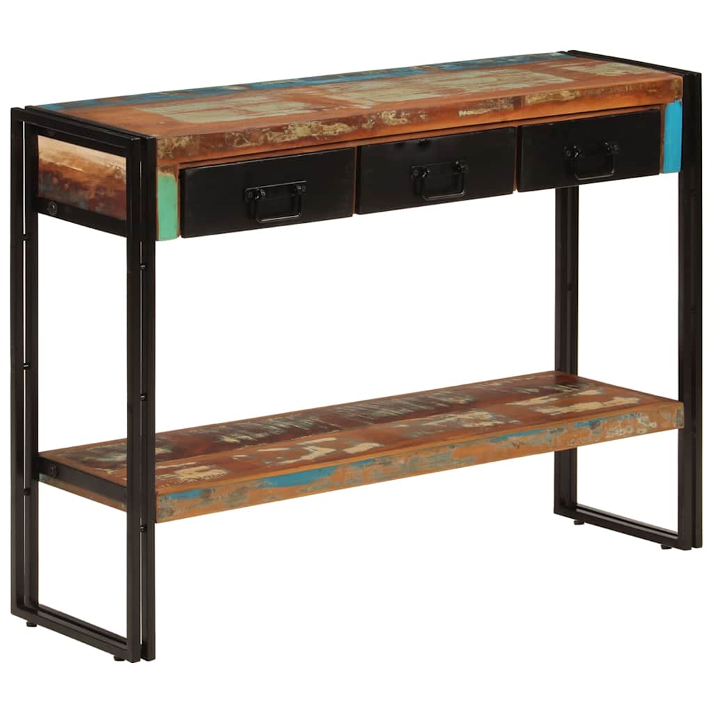 Tömör újrahasznosított fa tálalóasztal 110x30x76 cm 10