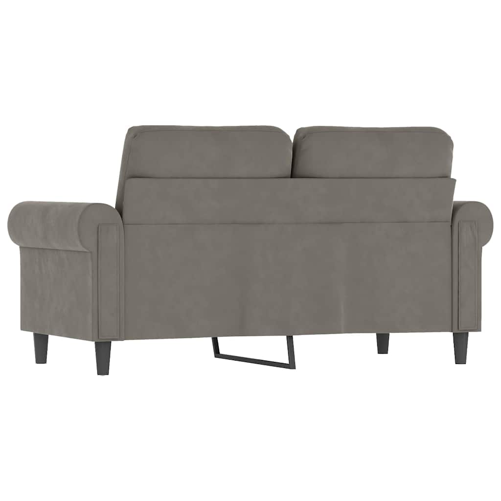 Kétszemélyes világosszürke bársony kanapé 120 cm 5