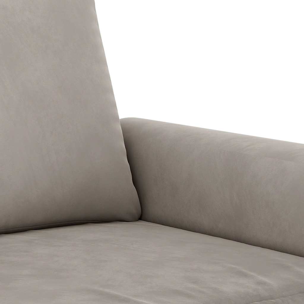 Kétszemélyes világosszürke bársony kanapé 120 cm 6