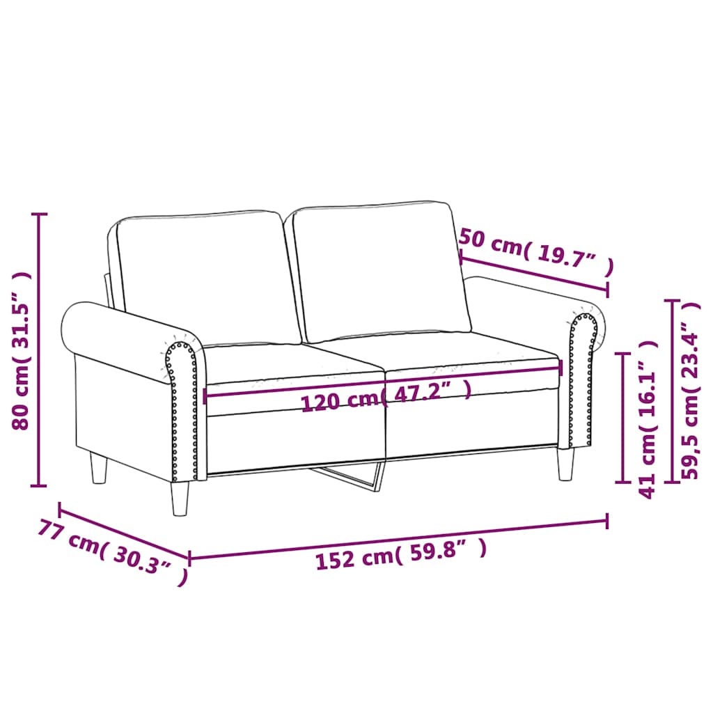 Kétszemélyes világosszürke bársony kanapé 120 cm 8