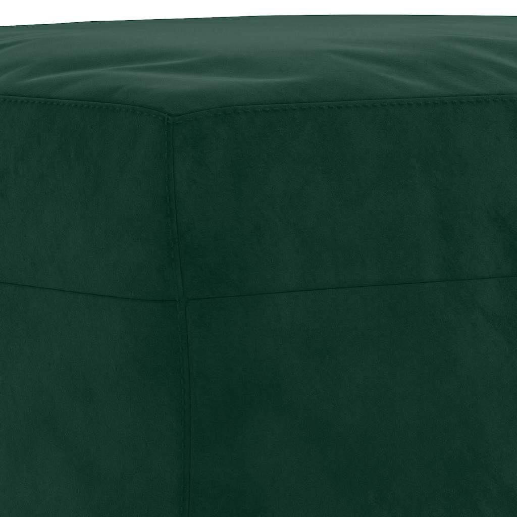 Sötétzöld bársony pad 100x35x41 cm 5