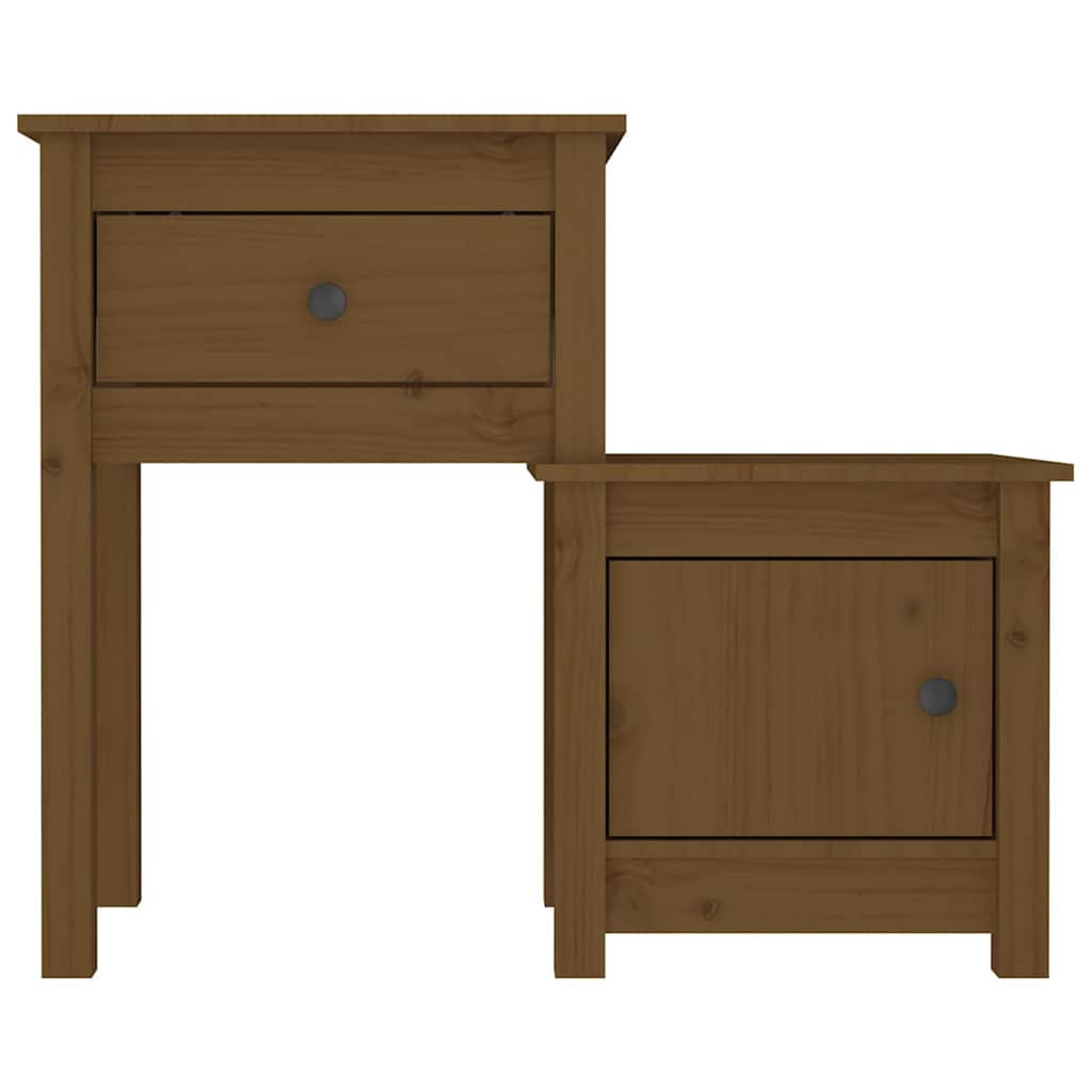 2 db mézbarna tömör fenyőfa éjjeliszekrény 79,5 x 38 x 65,5 cm 5