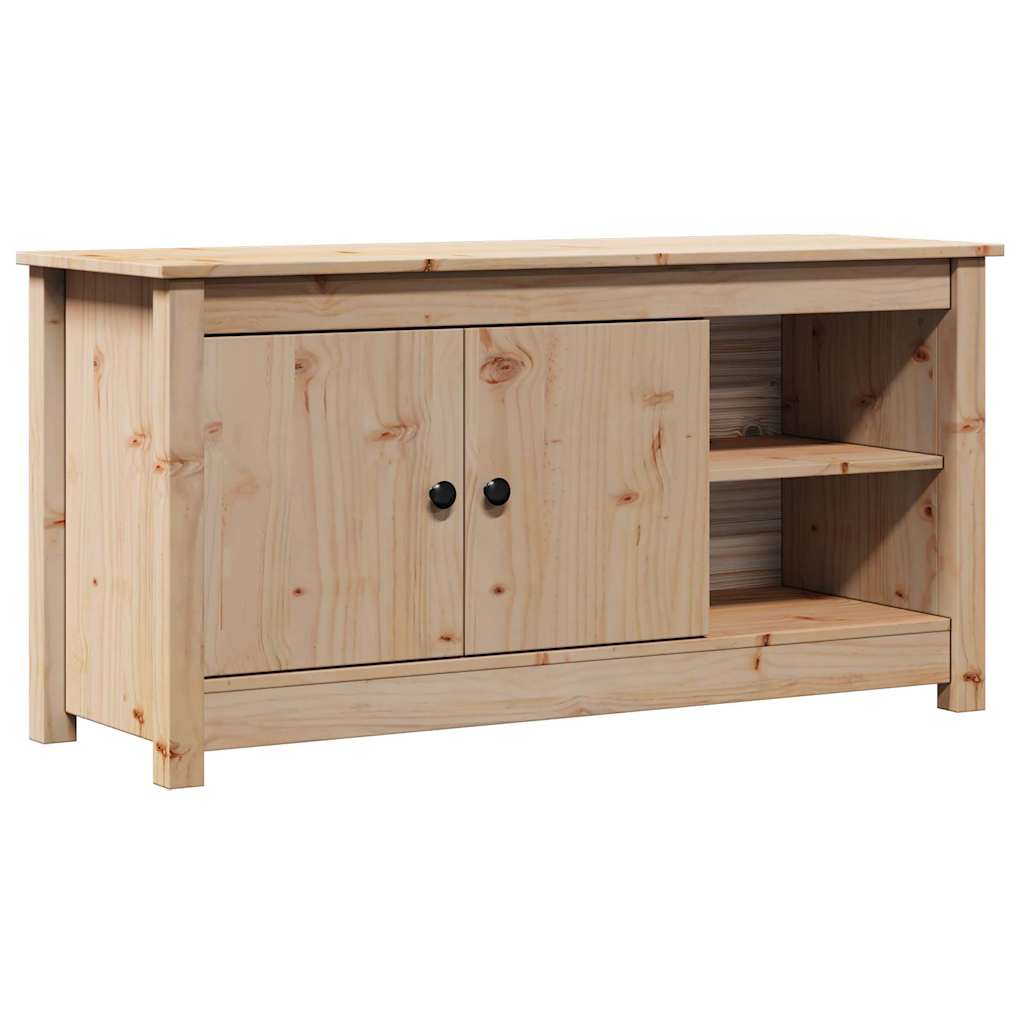 Tömör fenyőfa TV-szekrény 103 x 36,5 x 52 cm 2