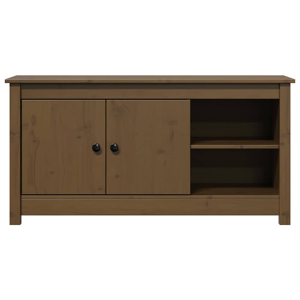 Mézbarna tömör fenyőfa TV-szekrény 103 x 36,5 x 52 cm 4