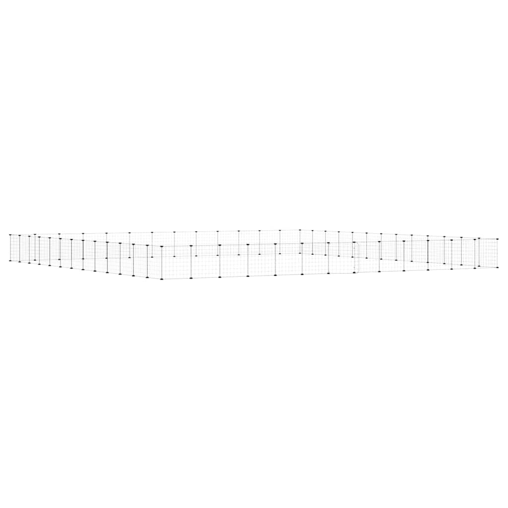 52 paneles fekete acél kisállatketrec ajtóval 455 x 455 x 35 cm 2