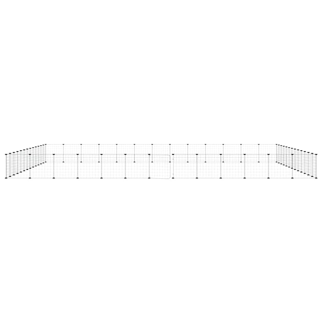 52 paneles fekete acél kisállatketrec ajtóval 455 x 455 x 35 cm 4