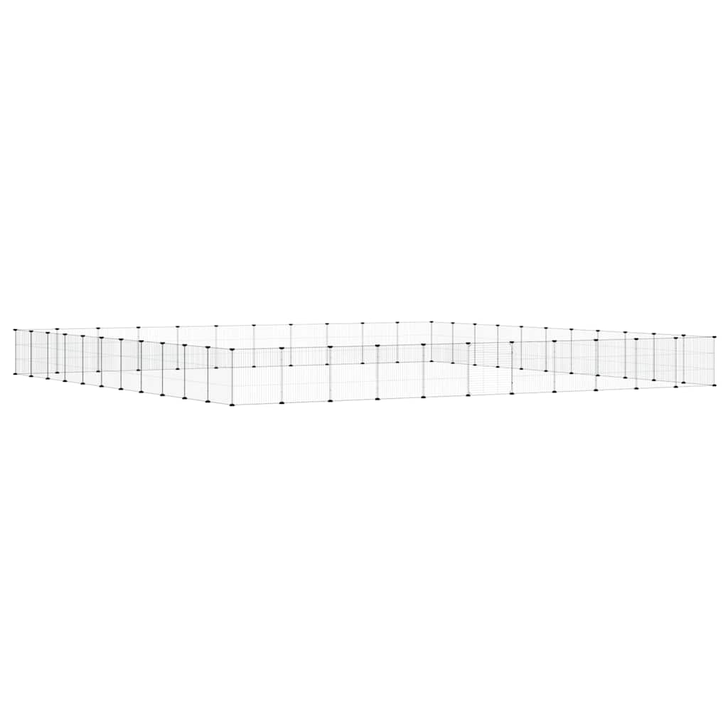 44 paneles fekete acél kisállatketrec ajtóval 385 x 385 x 35 cm 2