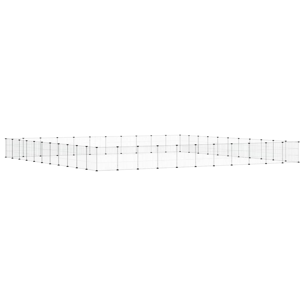 44 paneles fekete acél kisállatketrec ajtóval 385 x 385 x 35 cm 5