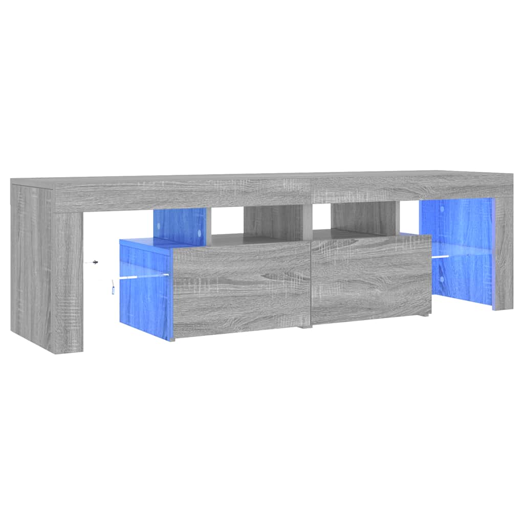 Szürke sonoma színű TV-szekrény LED-világítással 140x36,5x40 cm 5
