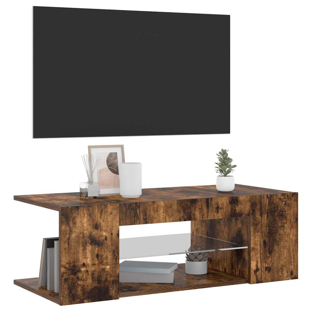 Füstös tölgy színű LED-es TV-szekrény 90 x 39 x 30 cm 3