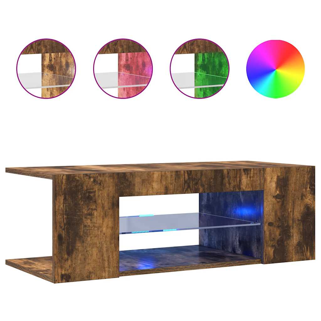 Füstös tölgy színű LED-es TV-szekrény 90 x 39 x 30 cm 8