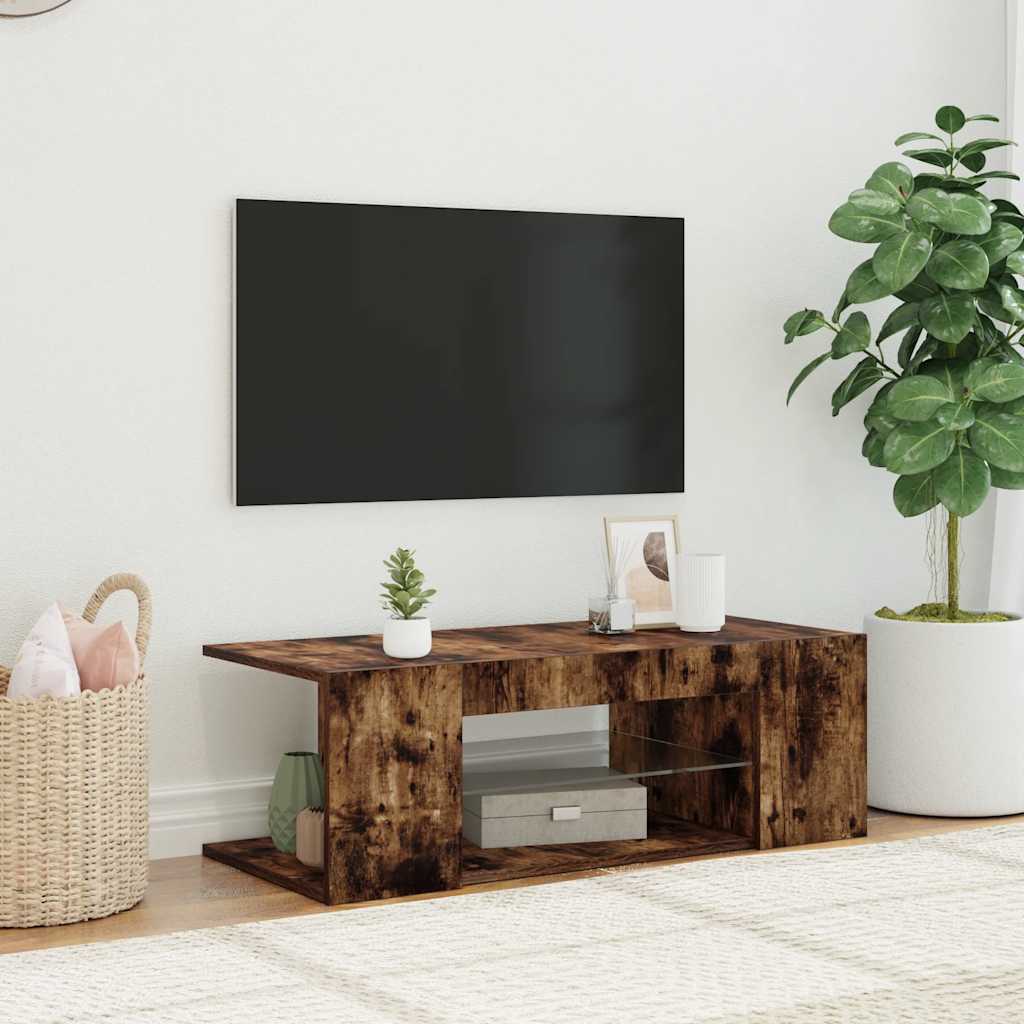 Füstös tölgy színű LED-es TV-szekrény 90 x 39 x 30 cm