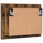 Füstös tölgy szerelt fa tükörszekrény LED-del 80x20,5x64 cm 9