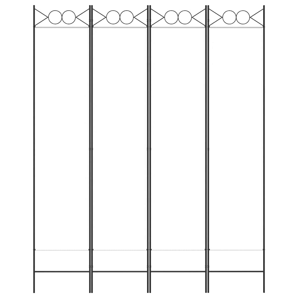 4 paneles fehér szövet térelválasztó 160x200 cm 3