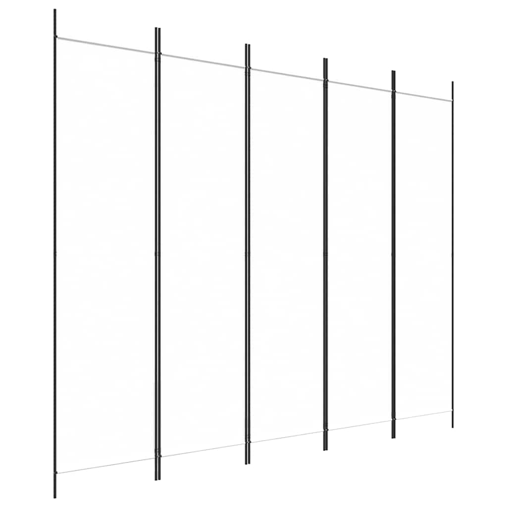 Fehér 5 paneles paraván 250x200 cm szövet 2