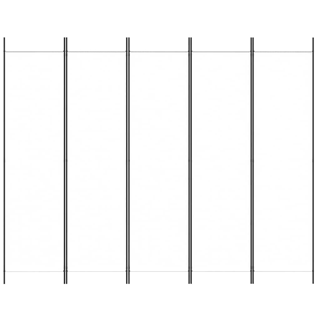 Fehér 5 paneles paraván 250x200 cm szövet 3