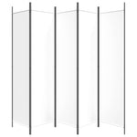 Fehér 5 paneles paraván 250x200 cm szövet 4