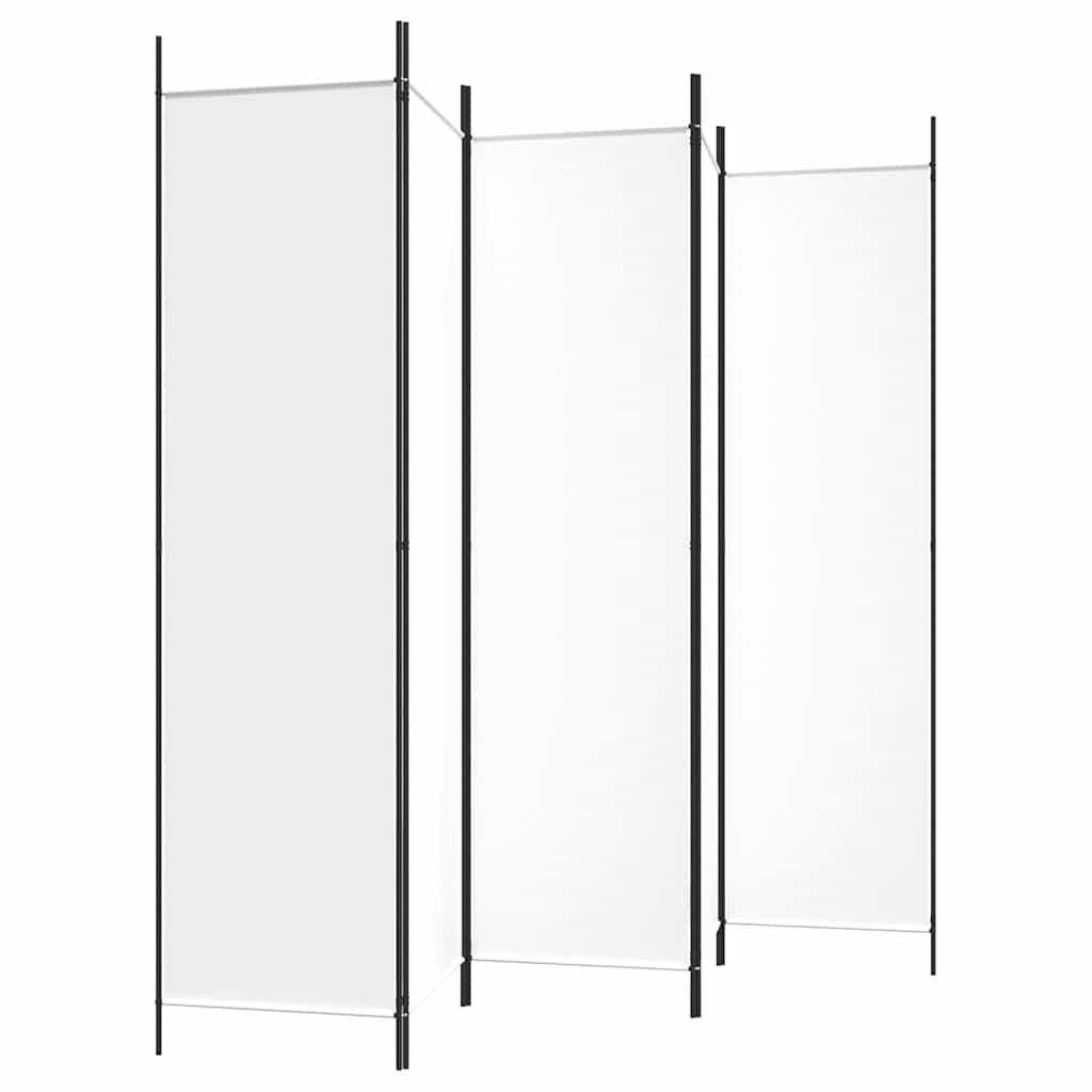 Fehér 5 paneles paraván 250x200 cm szövet 5