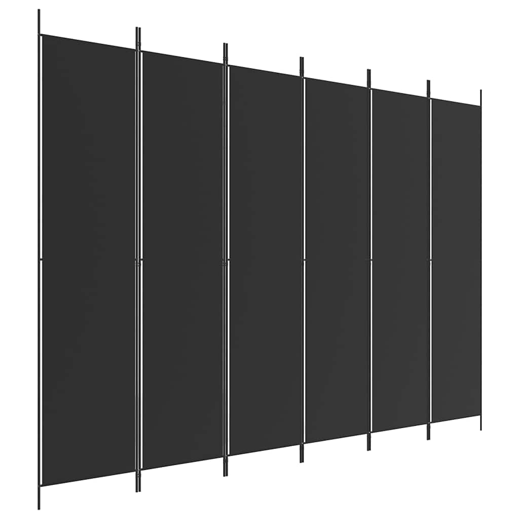 6 paneles fekete szövet térelválasztó 300x220 cm 2