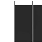 6 paneles fekete szövet térelválasztó 300x220 cm 6