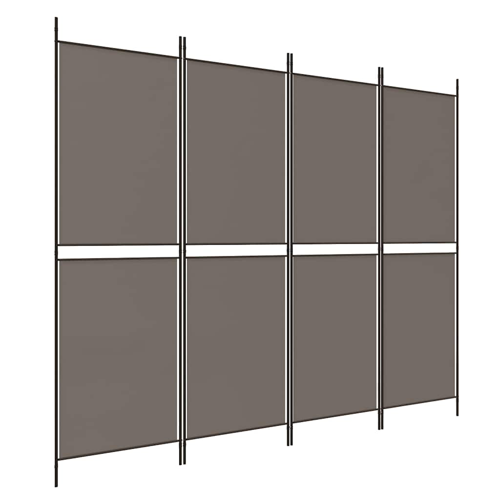 4 paneles antracitszürke szövet térelválasztó 200 x 180 cm 2