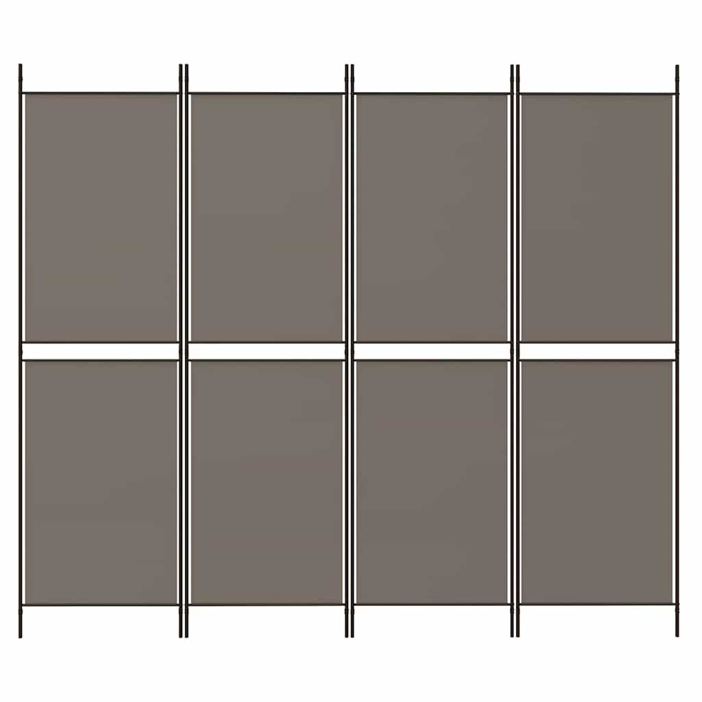 4 paneles antracitszürke szövet térelválasztó 200 x 180 cm 3