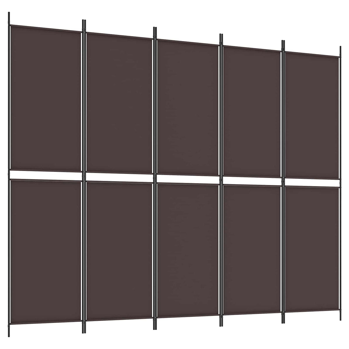 5 paneles barna szövet paraván 250x200 cm 2