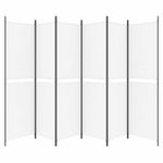 6 paneles fehér szövet térelválasztó 300x200 cm 3