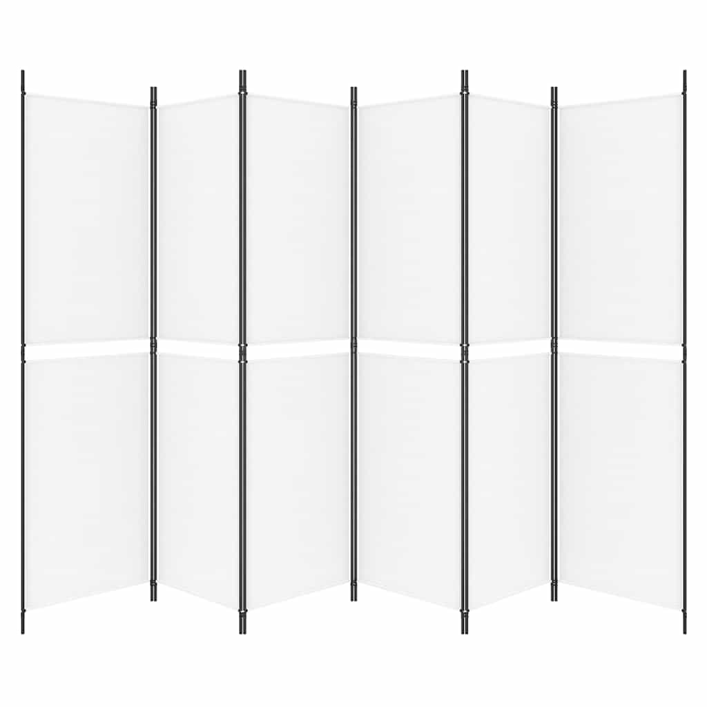 6 paneles fehér szövet térelválasztó 300x200 cm 3