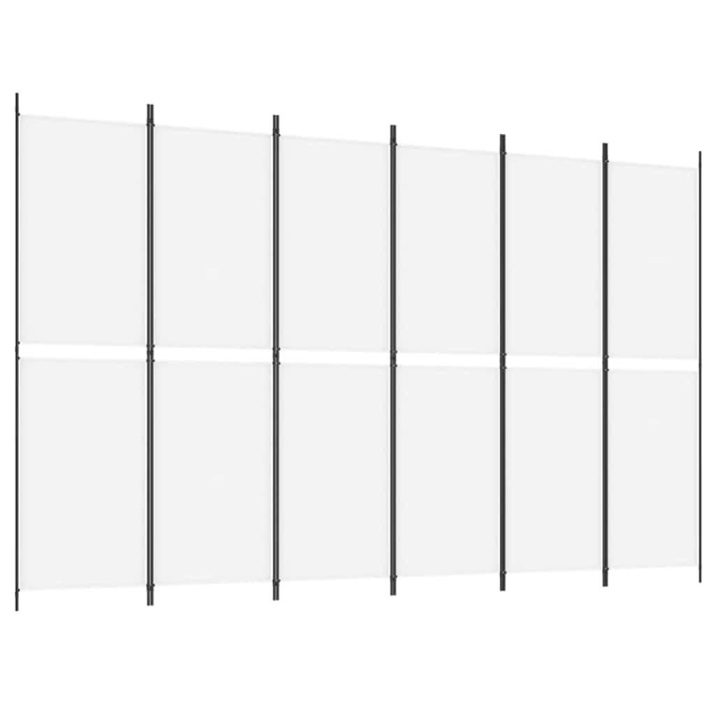 6 paneles fehér szövet térelválasztó 300x200 cm 4