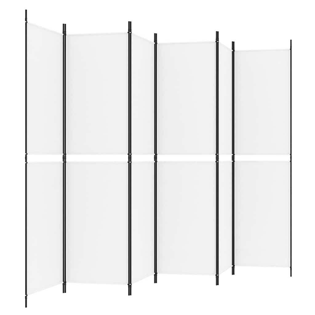 6 paneles fehér szövet térelválasztó 300x200 cm 5