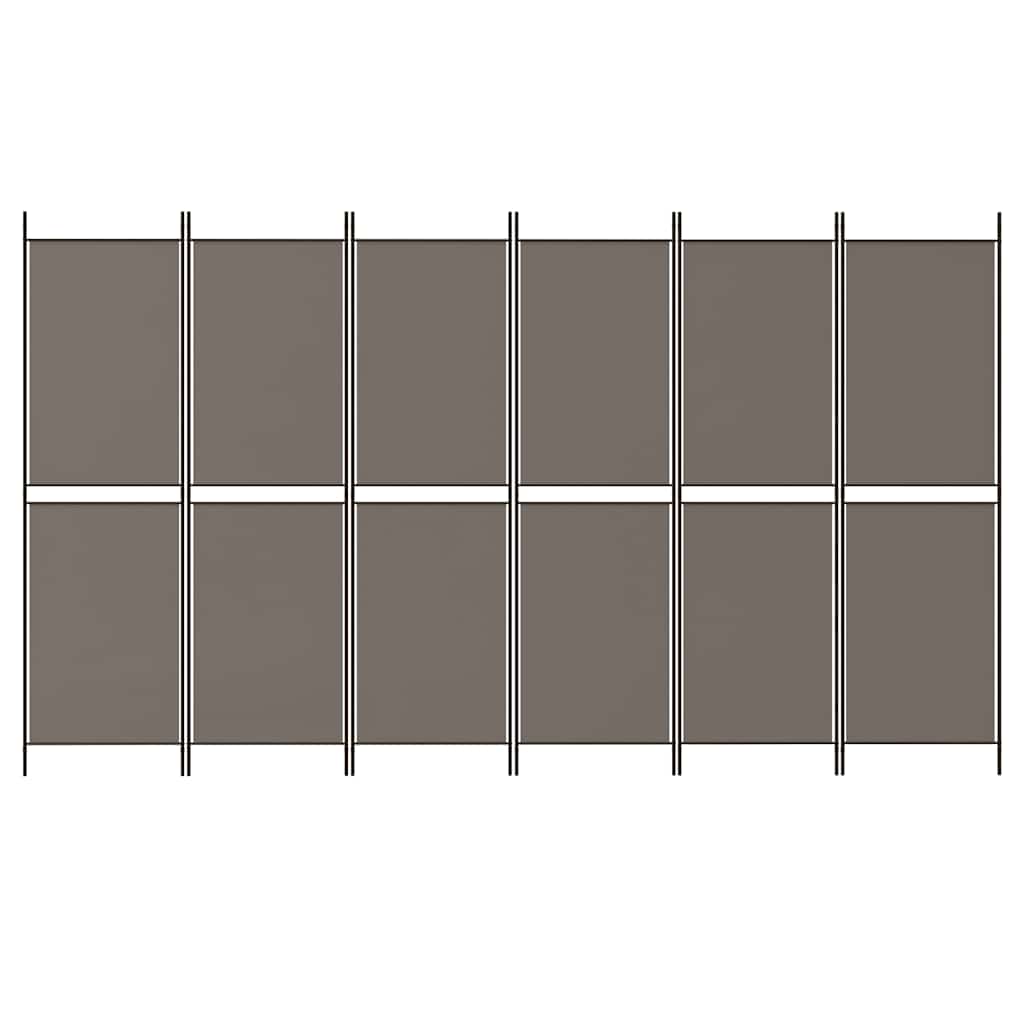 6 paneles antracitszürke szövet térelválasztó 300 x 220 cm 3
