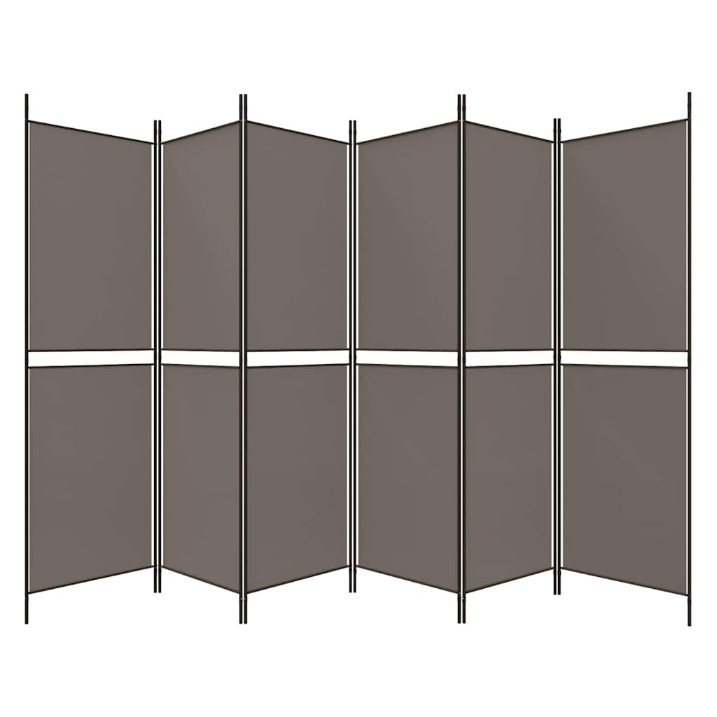 6 paneles antracitszürke szövet térelválasztó 300 x 220 cm 5