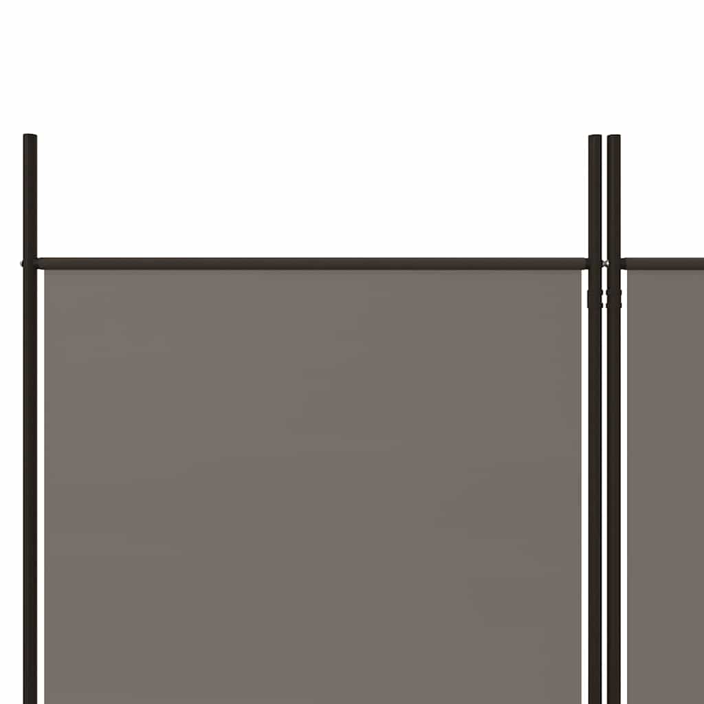 6 paneles antracitszürke szövet térelválasztó 300 x 220 cm 6