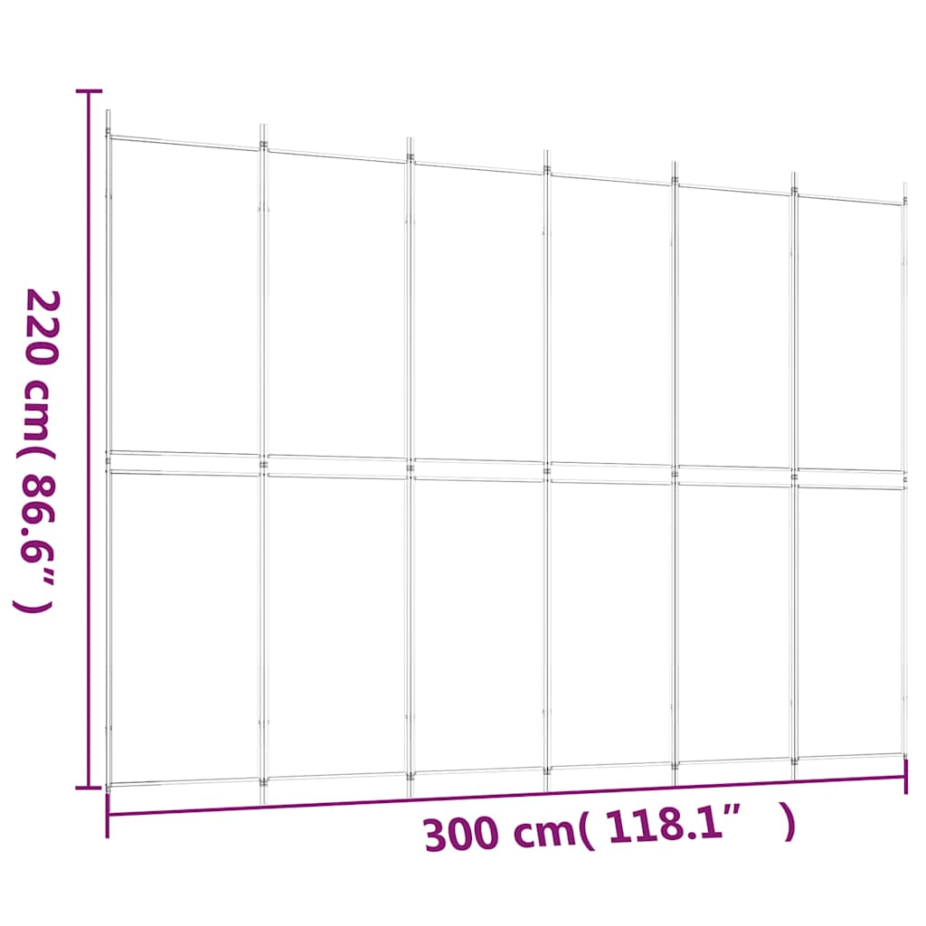 6 paneles antracitszürke szövet térelválasztó 300 x 220 cm 8