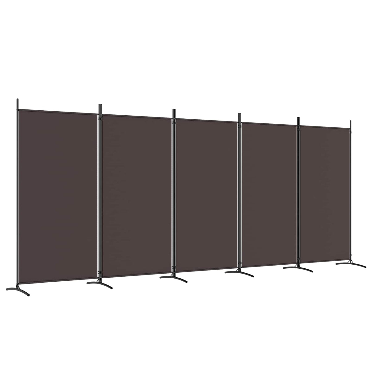 5 paneles barna szövet térelválasztó 433 x 180 cm 2