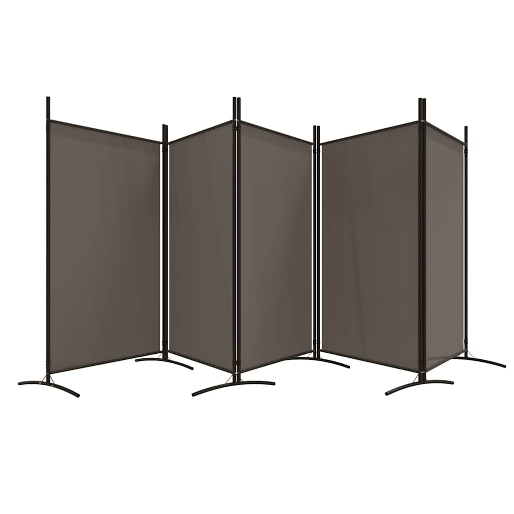 5 paneles antracitszürke szövet térelválasztó 433x180 cm 5